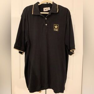 Black U.S. Army Polo Shirt With Tan Trim XXL